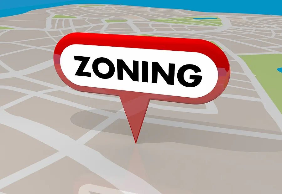 Map marker representing local park model tiny home placement research
