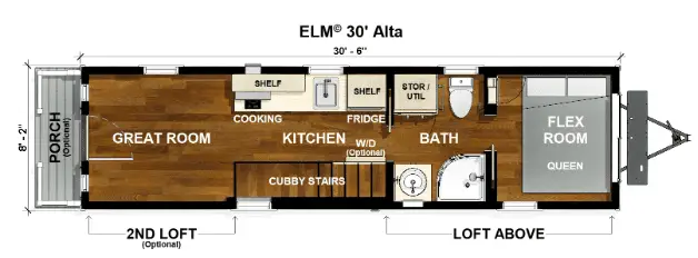 Tumbleweed Elm 30 Alta Floorplan